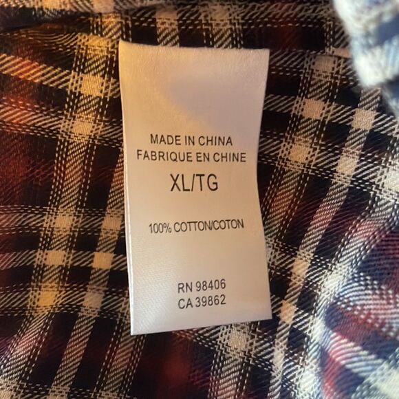 Theory 100% Cotton Zack Plaid Long-Sleeve Sport Shirt Button Front Collared XL - Picture 9 of 10